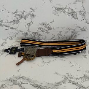Polo Ralph Lauren Tiger Buckle Striped Belt Varsity Polo Country Men’s Size 42
